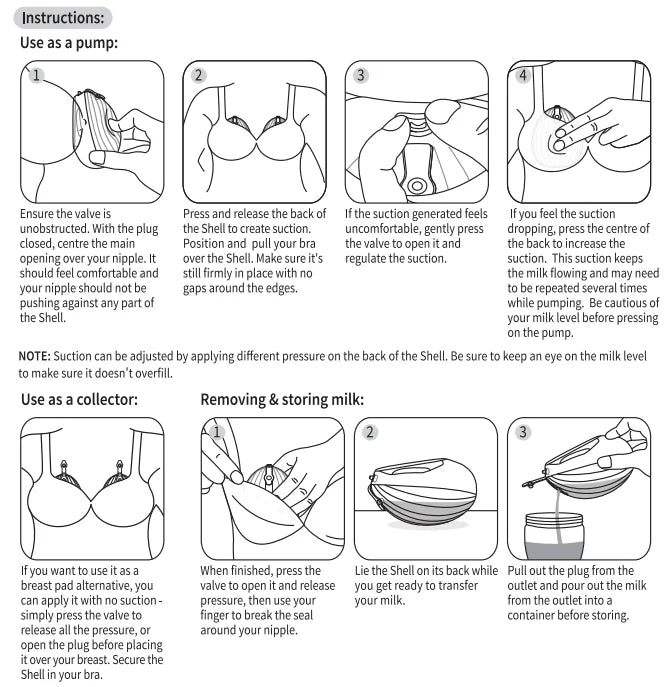 Shell Wearable Silicone Breast Pump- 75ml