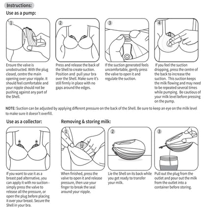 Shell Wearable Silicone Breast Pump- 75ml