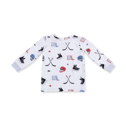 Long Sleeve Loungewear Set- Hockey Stripe