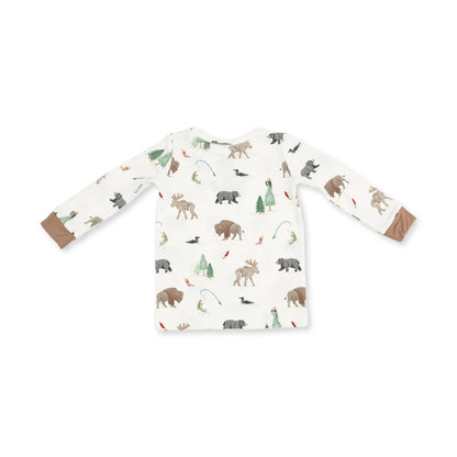Long Sleeve Loungewear Set- Northern Woodland Animals