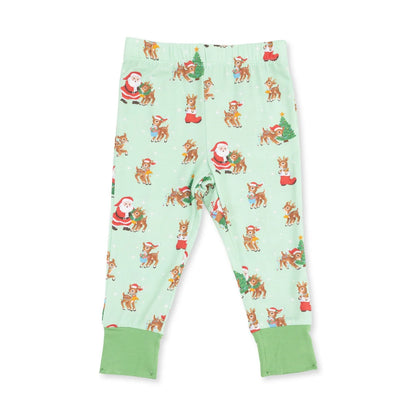 Long Sleeve Loungewear Set- Vintage Reindeer & Santa