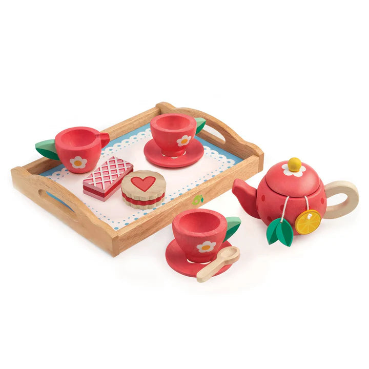 Strawberry Wooden Tea Tray Set