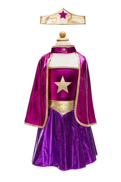 Superhero Star Dress, Cape, & Headpiece Set
