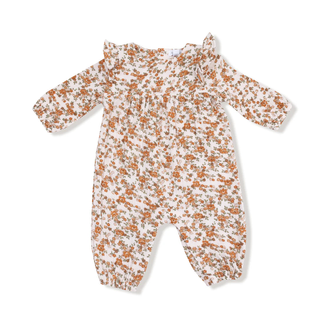 Organic Muslin Ruffle Sleeve Romper- Prairie Calico