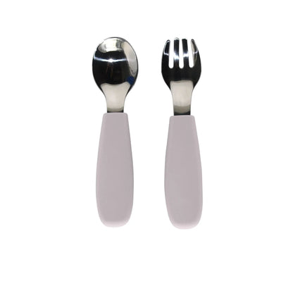 Toddler Silicone/Steel Cutlery Set- Bloom