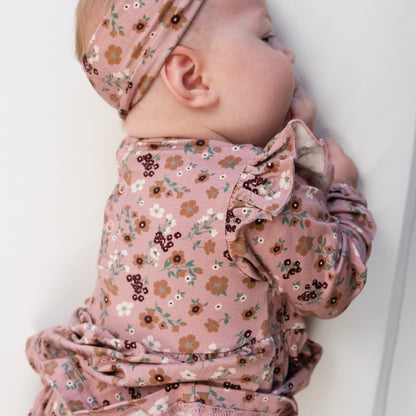 Bamboo Long Sleeve Skirted Onesie- Velvet Garden