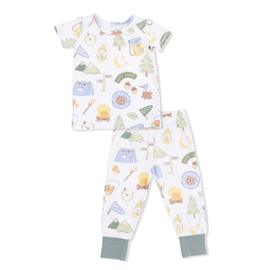 Short Sleeve Loungewear Set- Blue Camping
