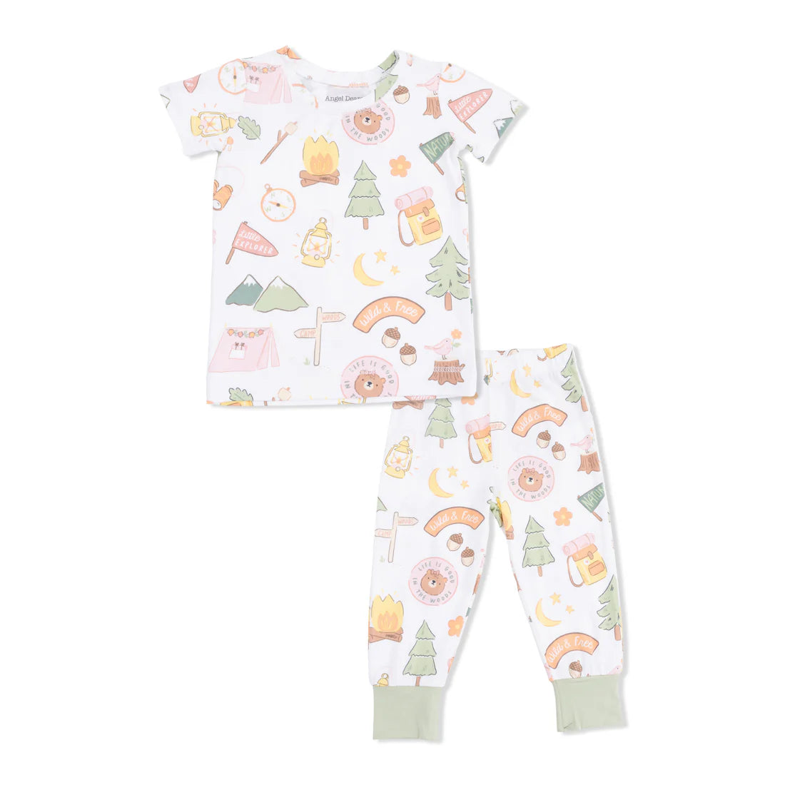 Short Sleeve Loungewear Set- Pink Camping