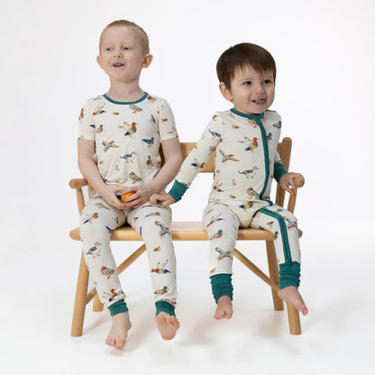 Convertible 2-Way Zipper Romper- Ducks