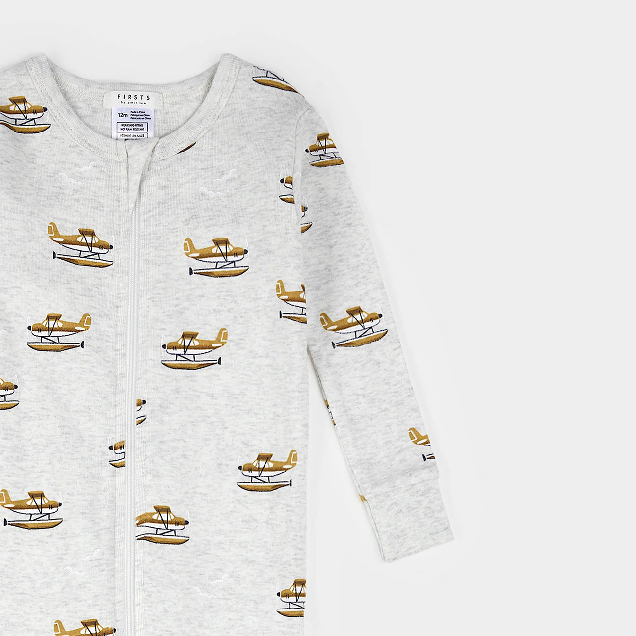 Seaplane on Heather Grey Convertible Sleeper