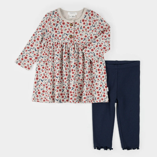 Floral Poppy Print Dress Set