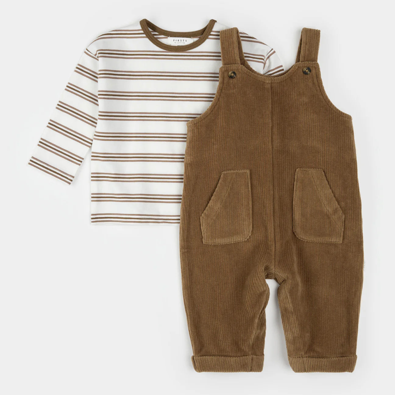 Brown Corduroy Overall Set