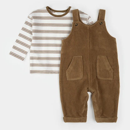 Brown Corduroy Overall Set