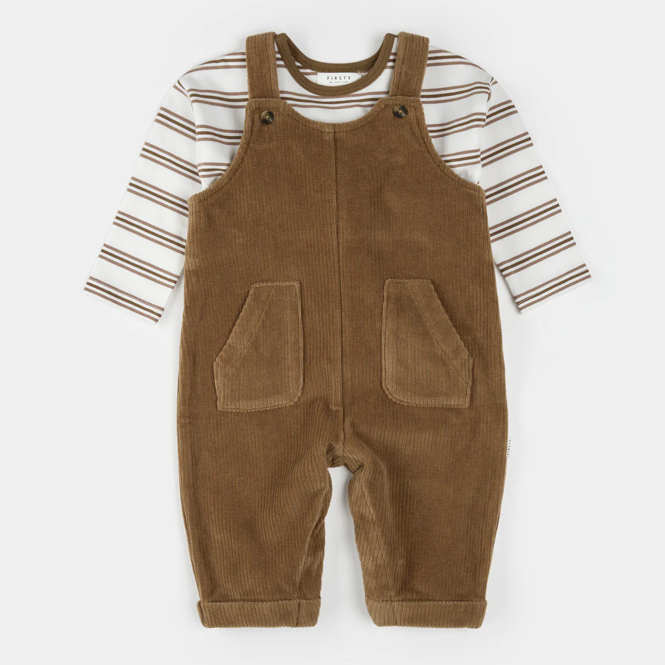 Brown Corduroy Overall Set