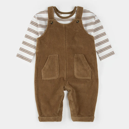 Brown Corduroy Overall Set