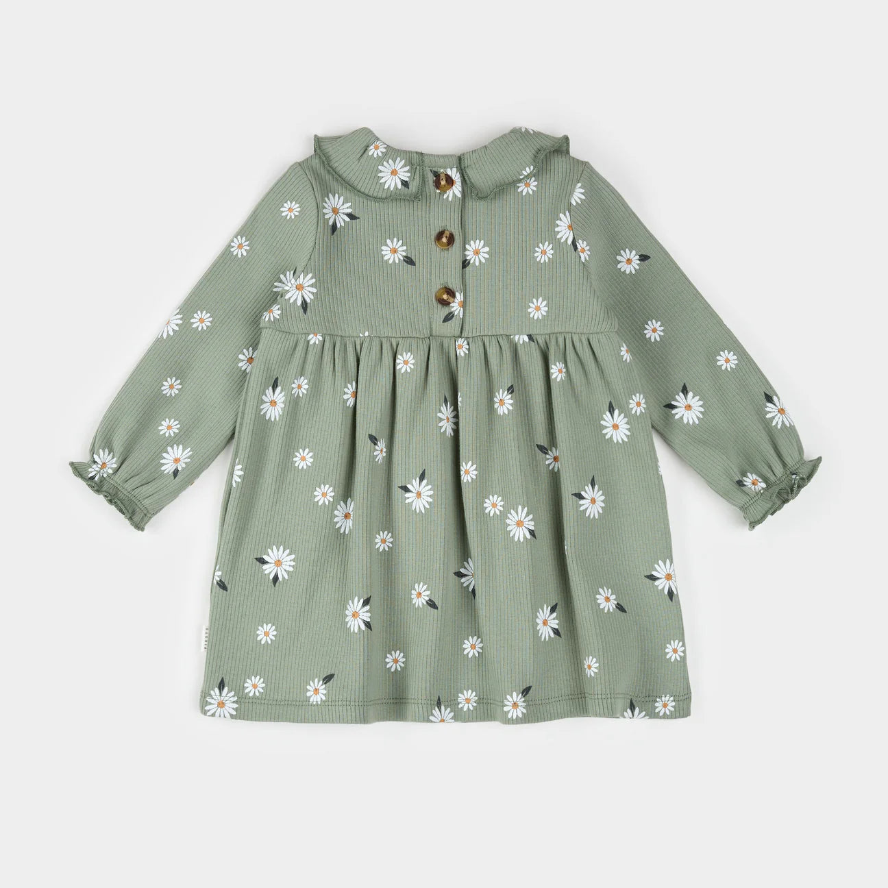 Daisy on Sage Ribbed Dress Set