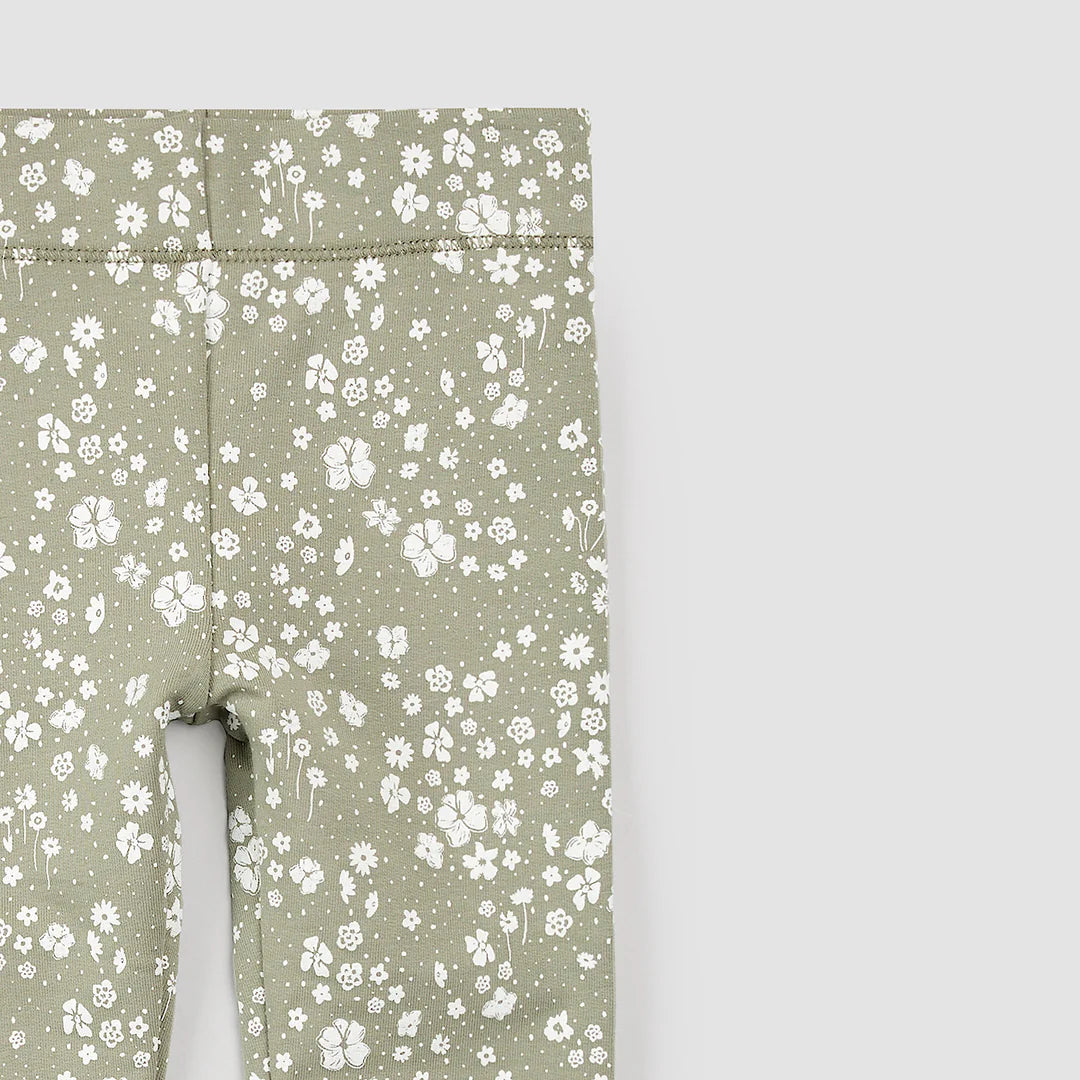 Floral Print on Sage Leggings