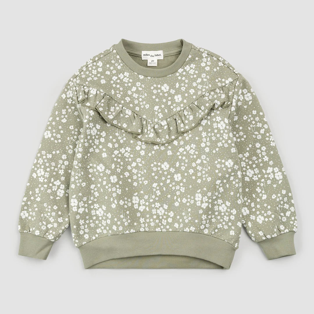 Floral Print on Sage Sweatshirt