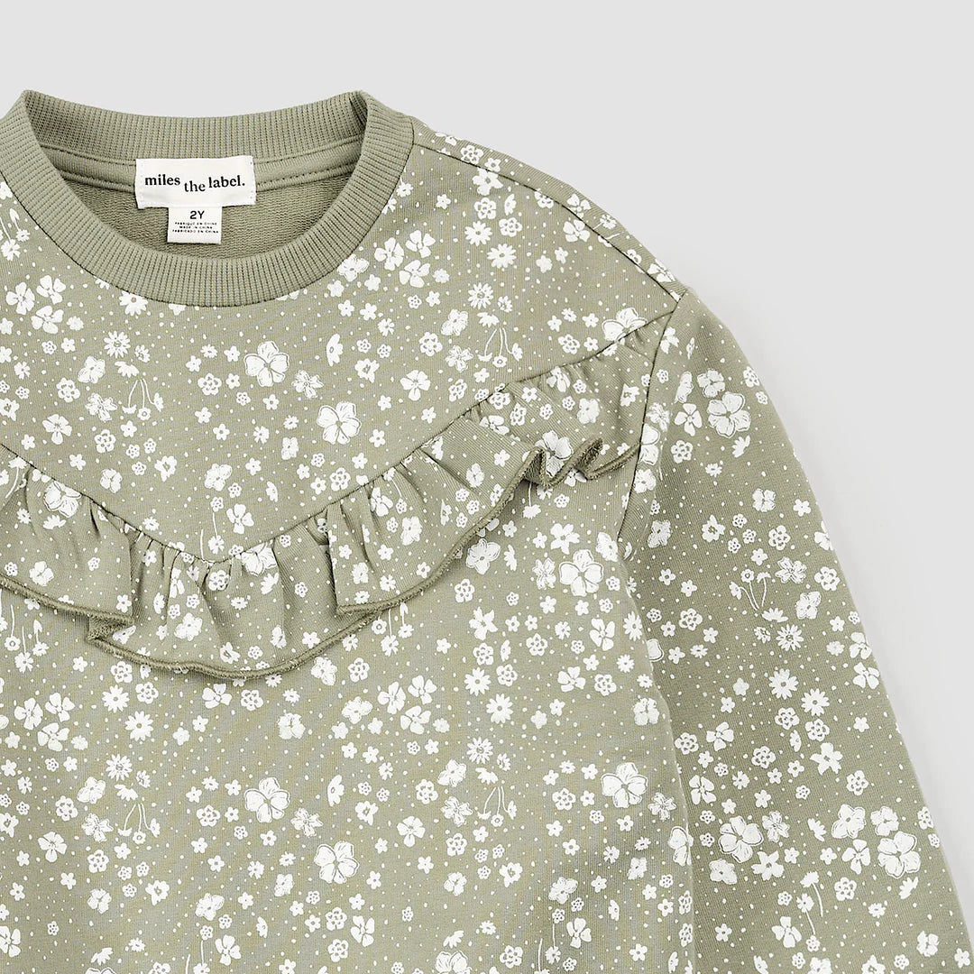 Floral Print on Sage Sweatshirt