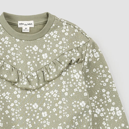 Floral Print on Sage Sweatshirt