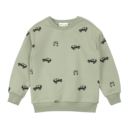 Off-Roading Print on Sage Sweatshirt