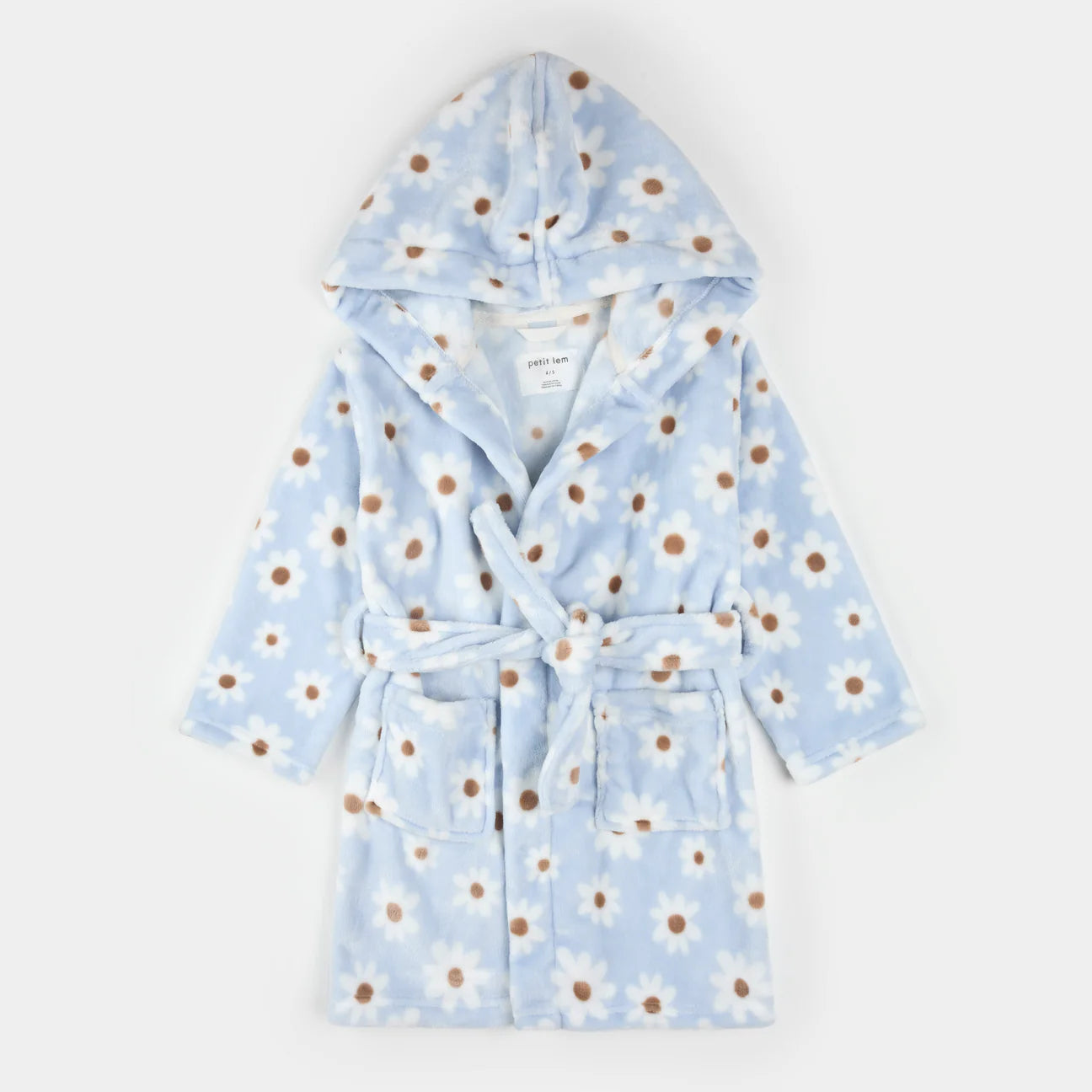 Light Blue Daisy Plush Robe