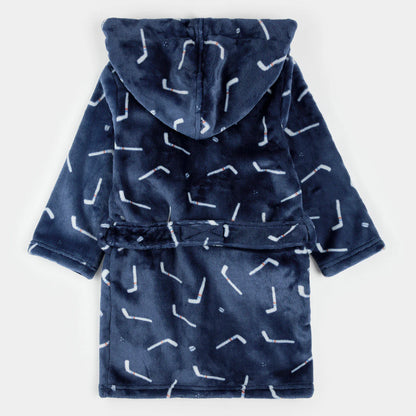 Navy Hockey Sticks Plush Robe
