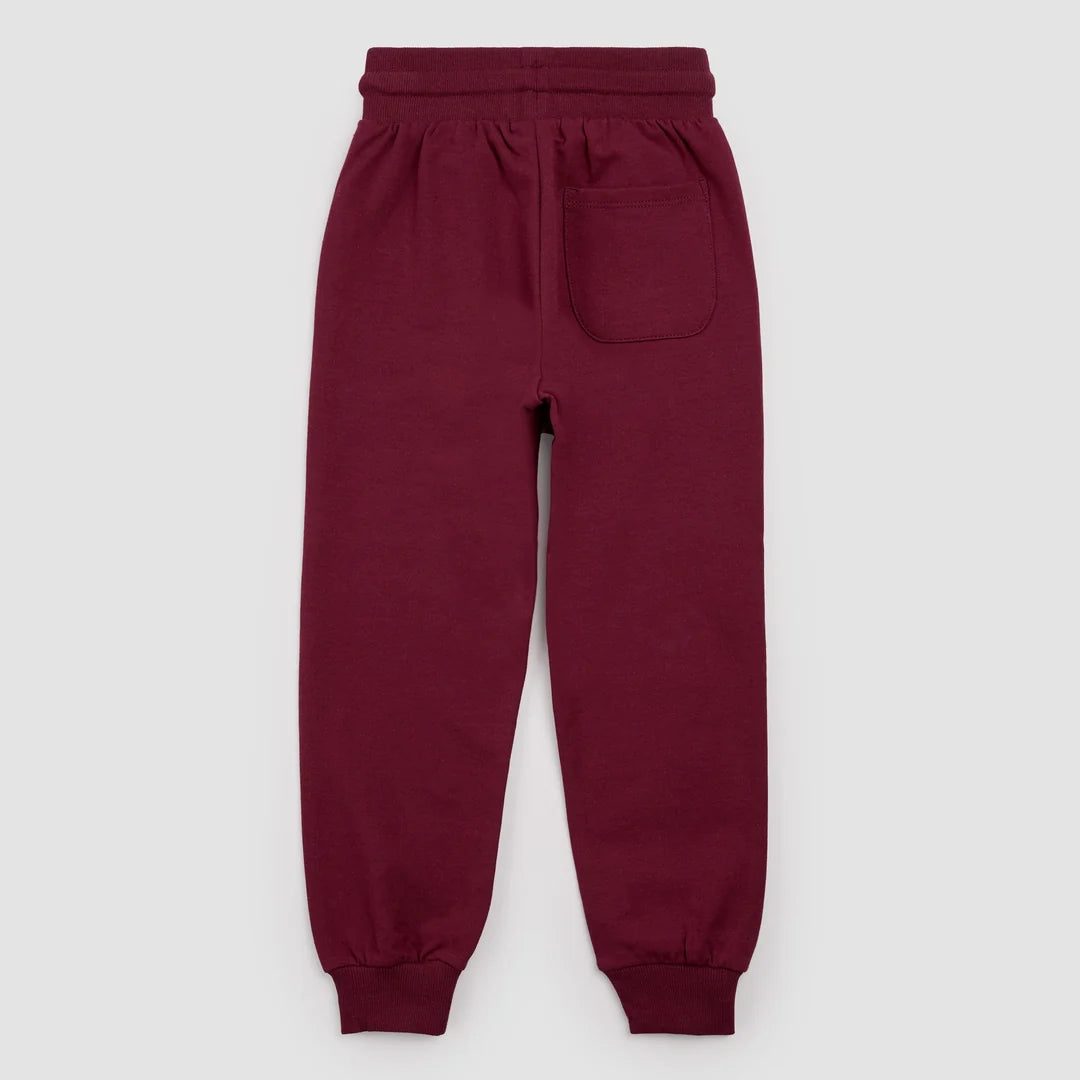 Miles Basics Cotton Fleece Joggers- Burgundy