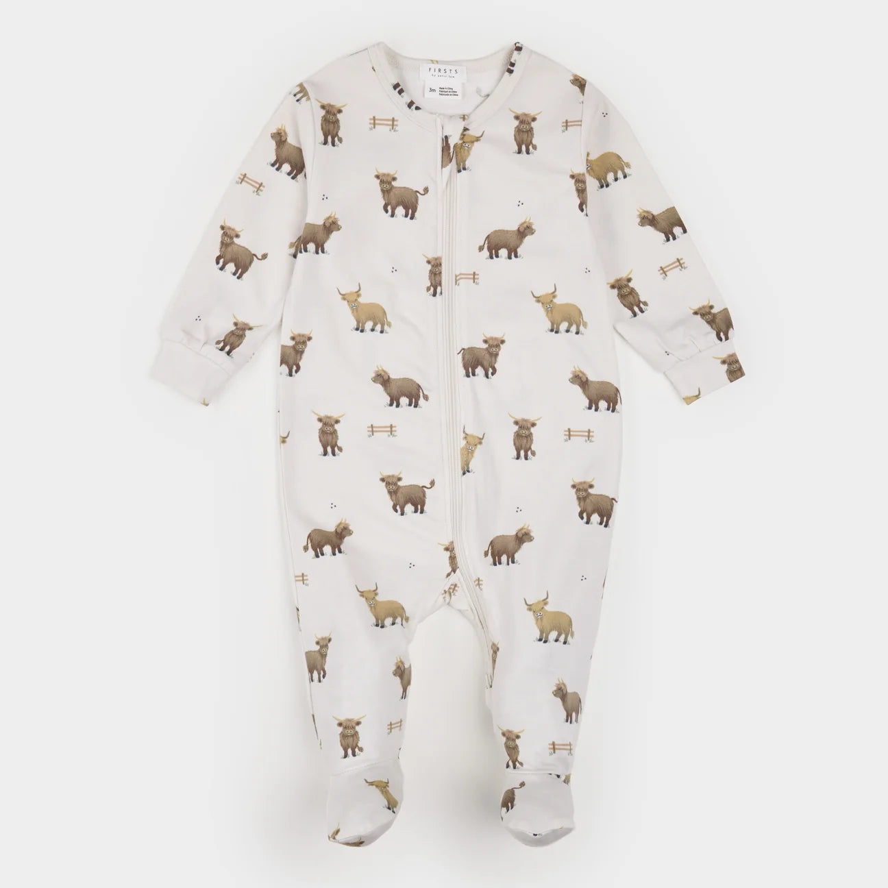 Highland Cow on Crème Cotton Modal Sleeper