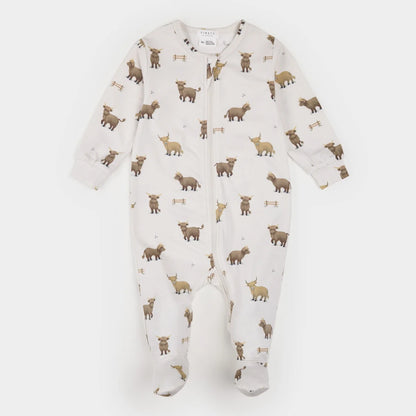 Highland Cow on Crème Cotton Modal Sleeper