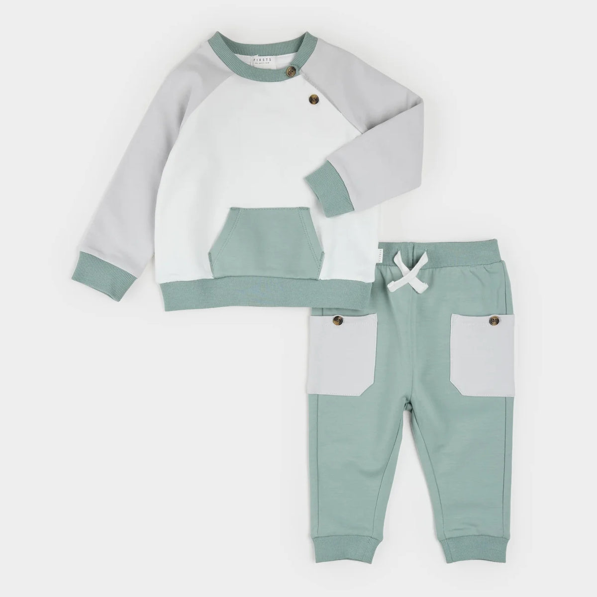 Lunar Rock & Tundra Colour Block Sweatshirt & Jogger Set