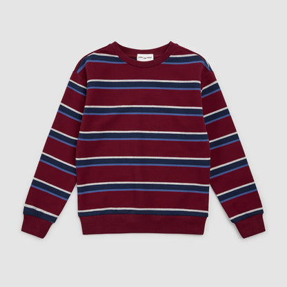 Burgundy & Blue Cotton Fleece Sweatshirt