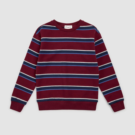 Burgundy & Blue Cotton Fleece Sweatshirt