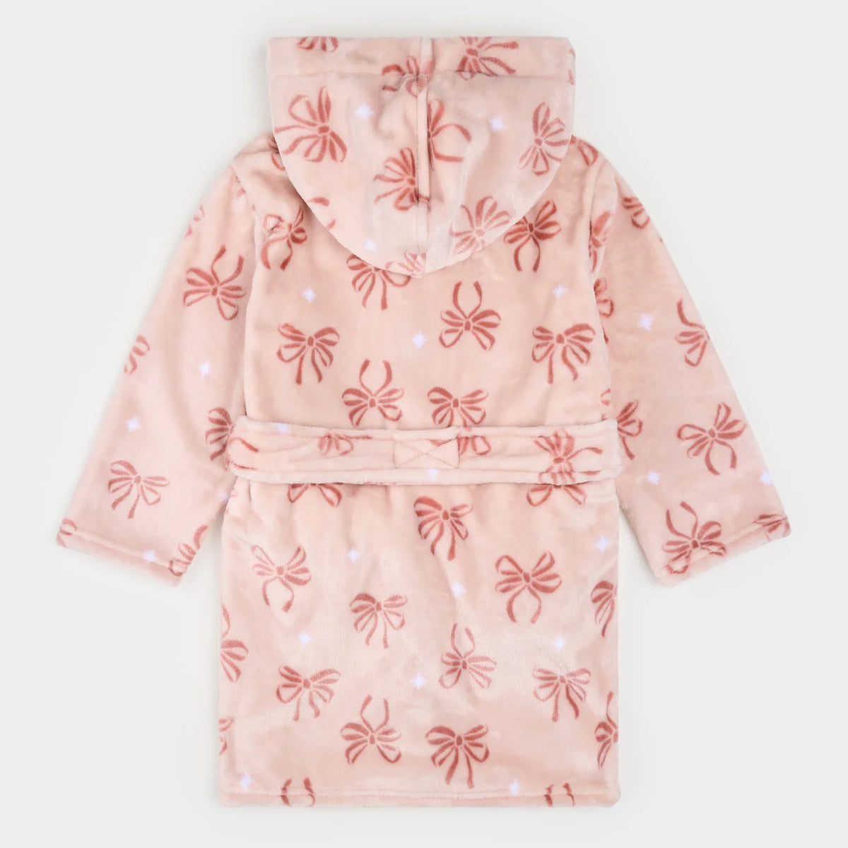 Ribbon Bows Misty Pink Plush Kids Robe
