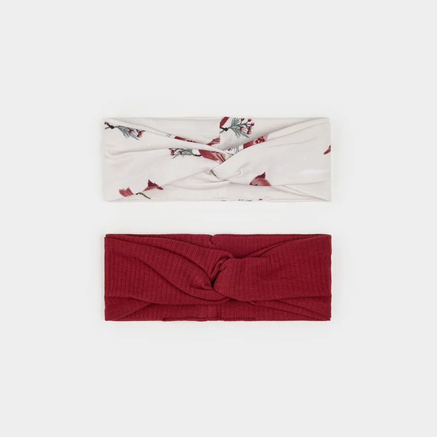 Cardinals & Poinsettia Red Headband 2pk.