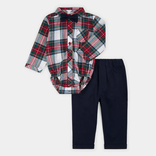 Plaid Flannel 3pc. Holiday Outfit Set