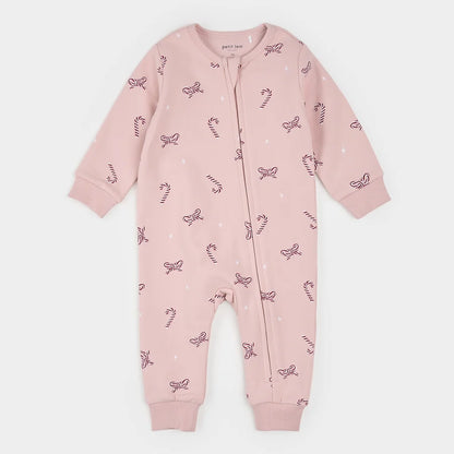 Candy Cane Dreams Rose Fleece Playsuit