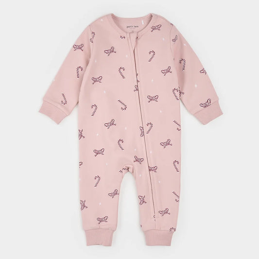Candy Cane Dreams Rose Fleece Playsuit