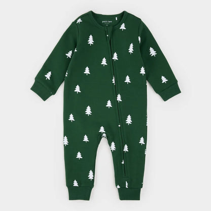 Pine Trees on Spruce Fleece Playsuit