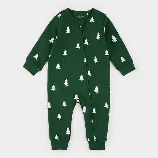 Pine Trees on Spruce Fleece Playsuit
