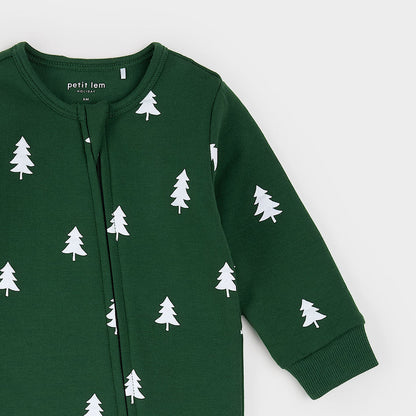 Pine Trees on Spruce Fleece Playsuit