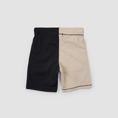 Taupe & Black Colourblock Shorts