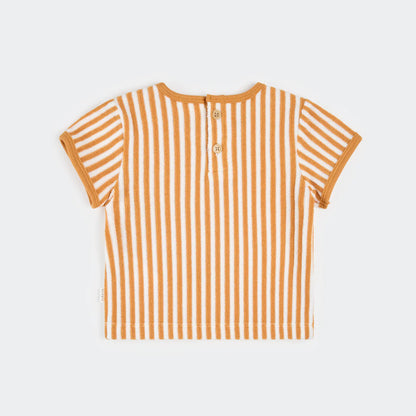 Gold Stripe Terry Short Set