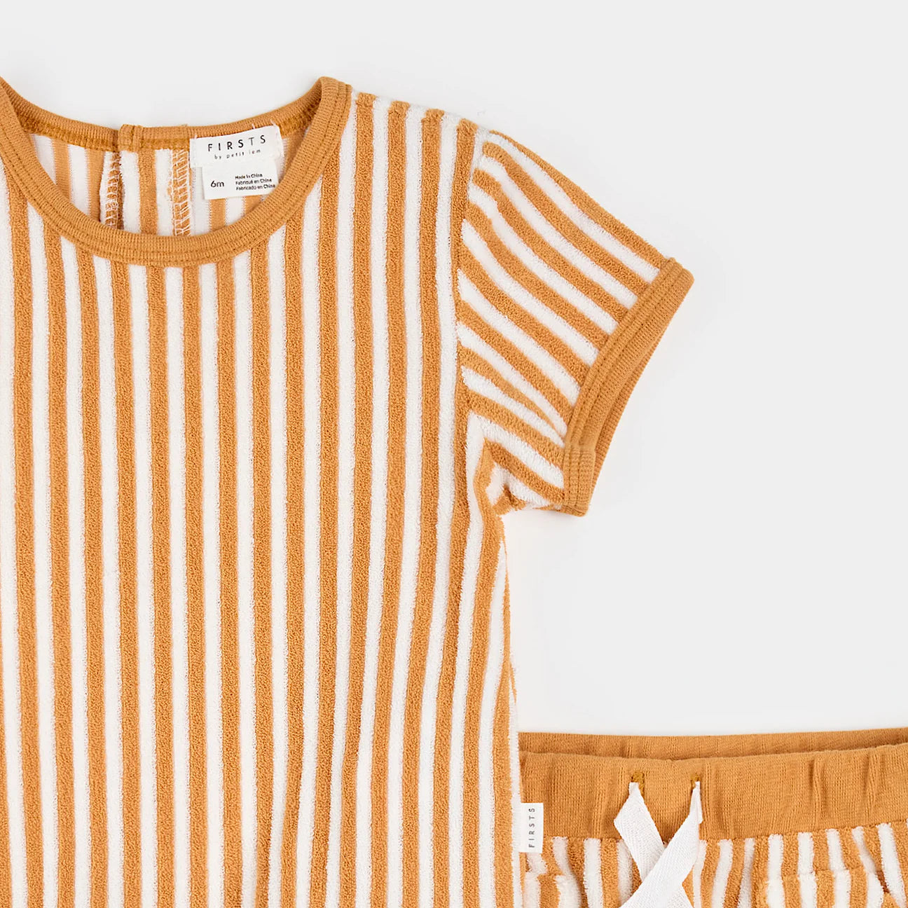 Gold Stripe Terry Short Set