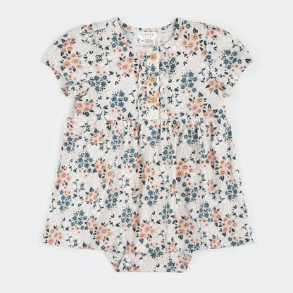 Spring Flowers on Creme Bodysuit Dress
