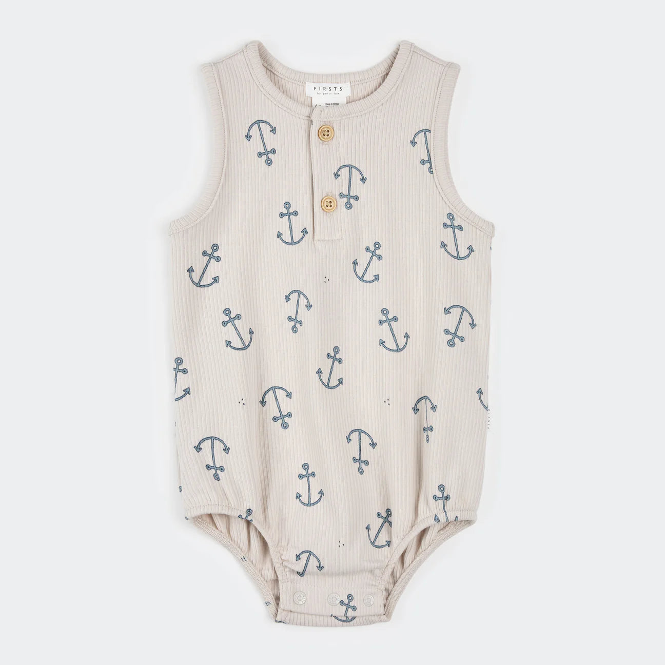 Anchors Bubble Tank Ribbed Romper