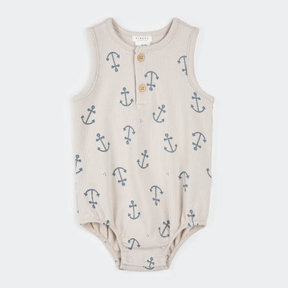 Anchors Bubble Tank Ribbed Romper