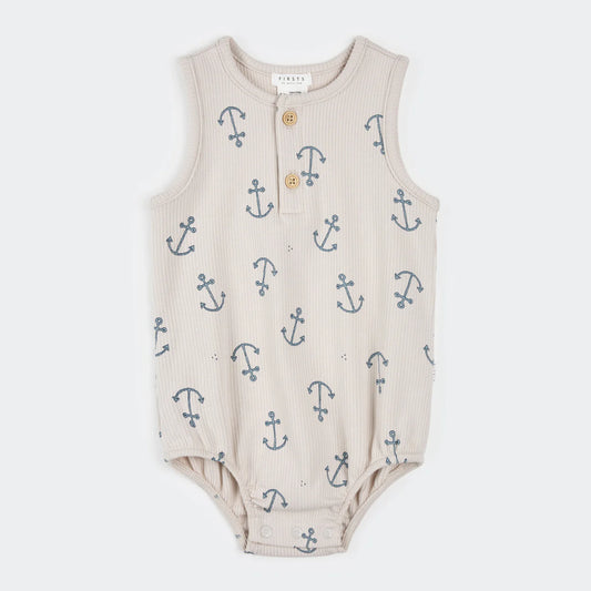 Anchors Bubble Tank Ribbed Romper