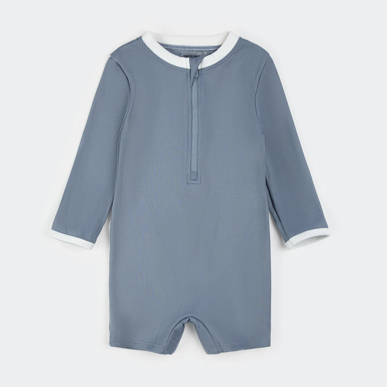 Dusty Blue Long Sleeve Shortie Baby Swimsuit