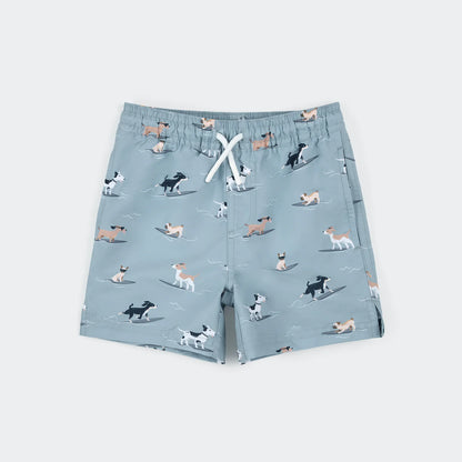 Surfing Dogs Kids Swim Trunks